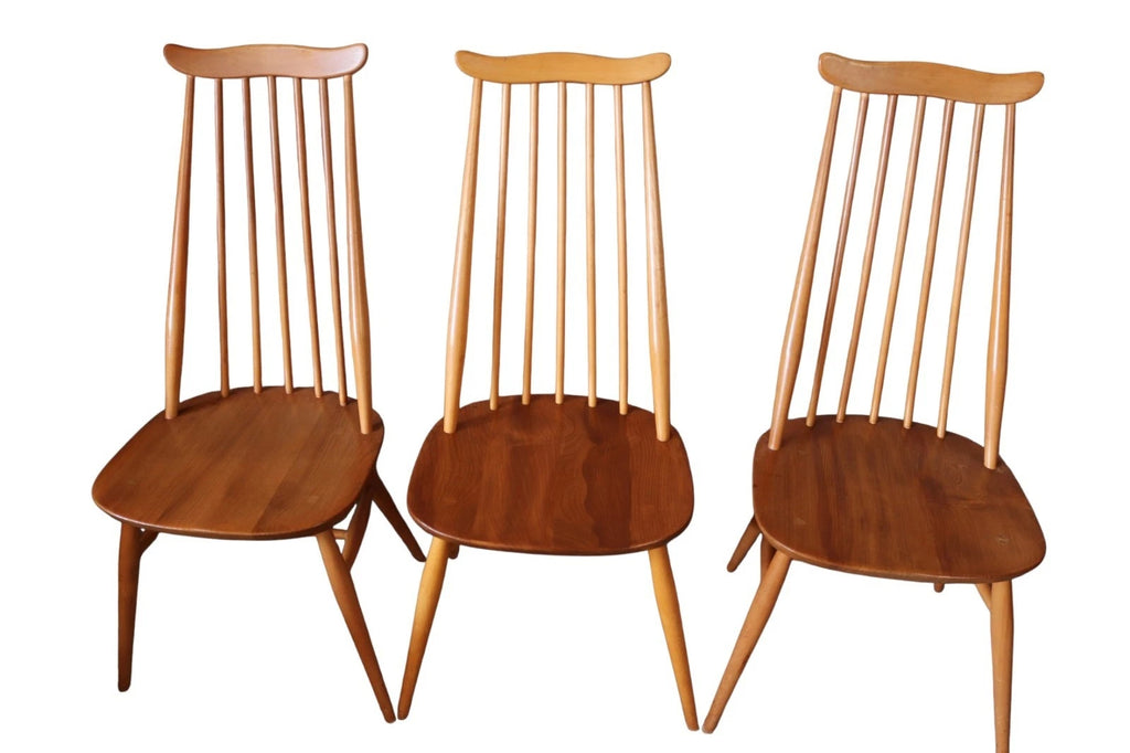 Vintage Set Of 6 Ercol Goldsmith Elm & Beech Dining Chairs