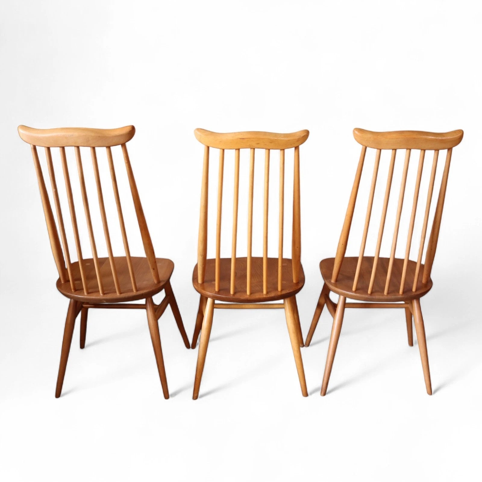 Vintage Set Of 6 Ercol Goldsmith Elm & Beech Dining Chairs