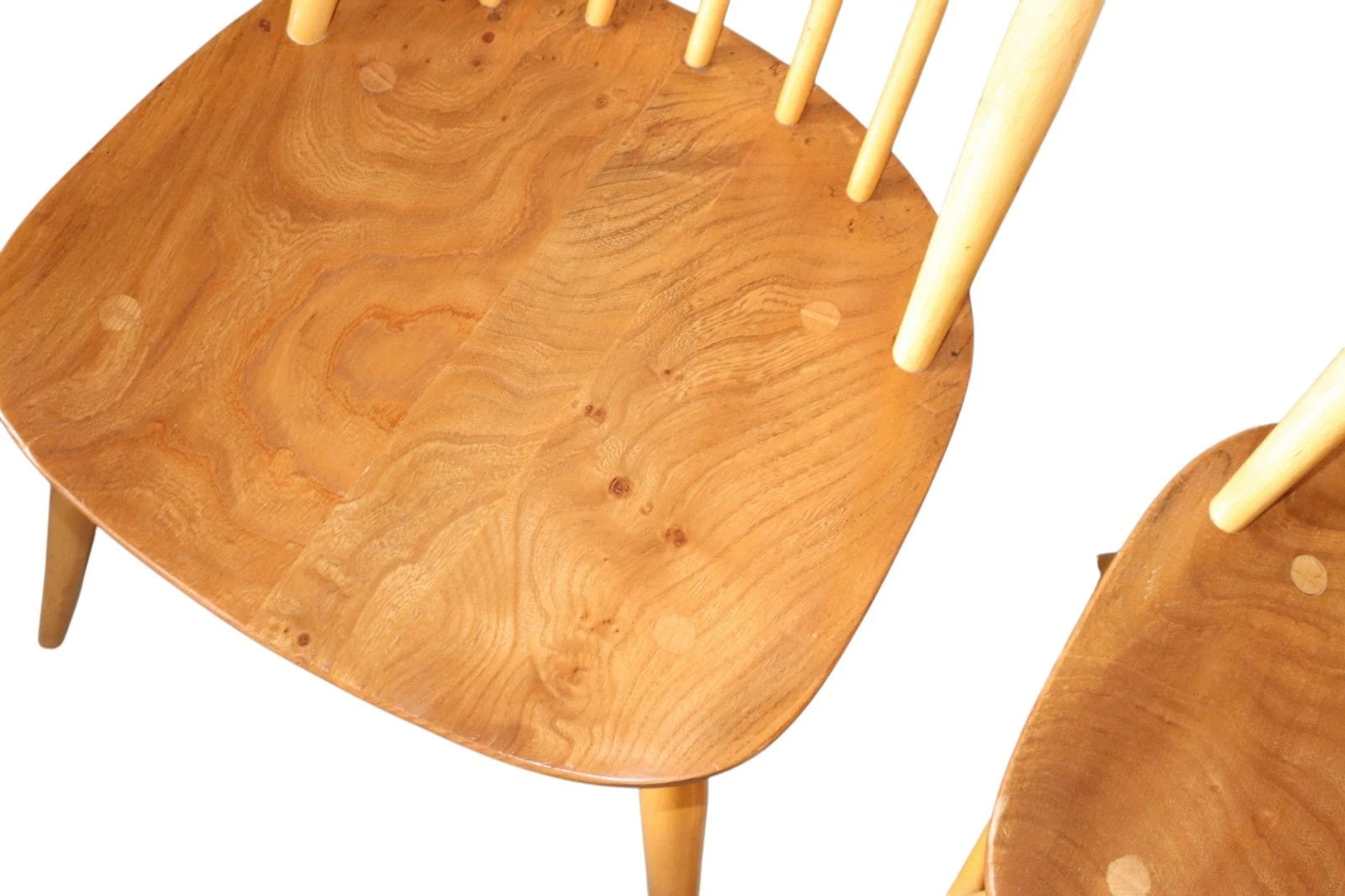Vintage Set Of 6 Ercol Goldsmith Elm & Beech Dining Chairs
