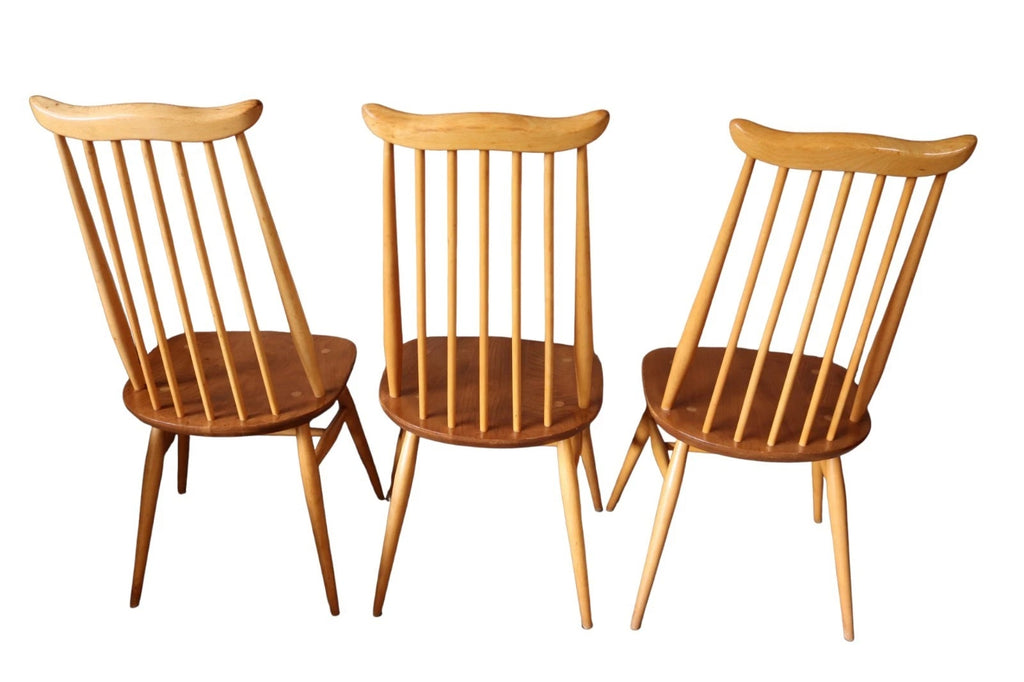 Vintage Set Of 6 Ercol Goldsmith Elm & Beech Dining Chairs