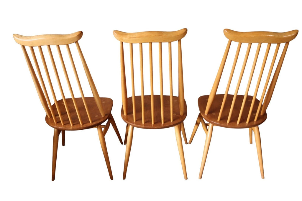 Vintage Set Of 6 Ercol Goldsmith Elm & Beech Dining Chairs