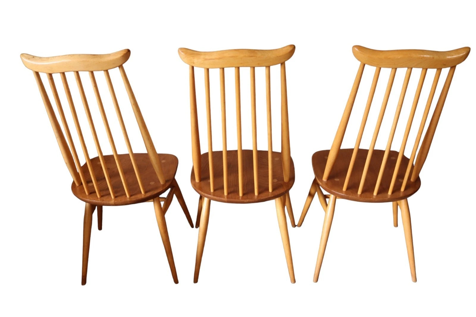 Vintage Set Of 6 Ercol Goldsmith Elm & Beech Dining Chairs