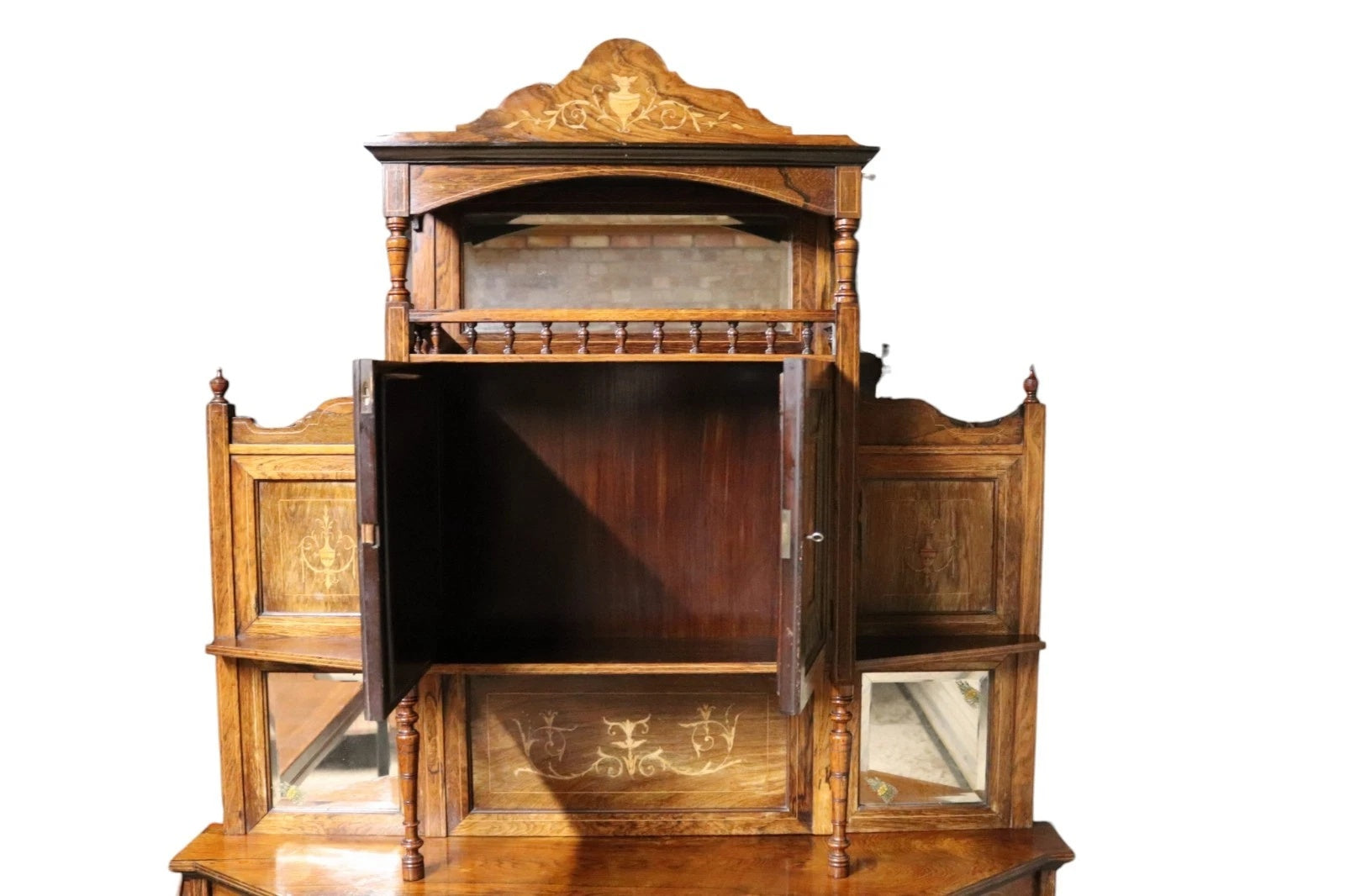 Antique Victorian Inlaid Rosewood Chiffonier / Parlour Cabinet - 19th Century