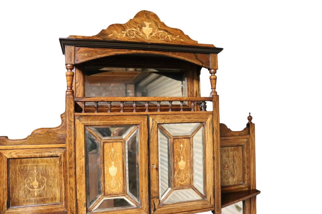 Antique Victorian Inlaid Rosewood Chiffonier / Parlour Cabinet - 19th Century