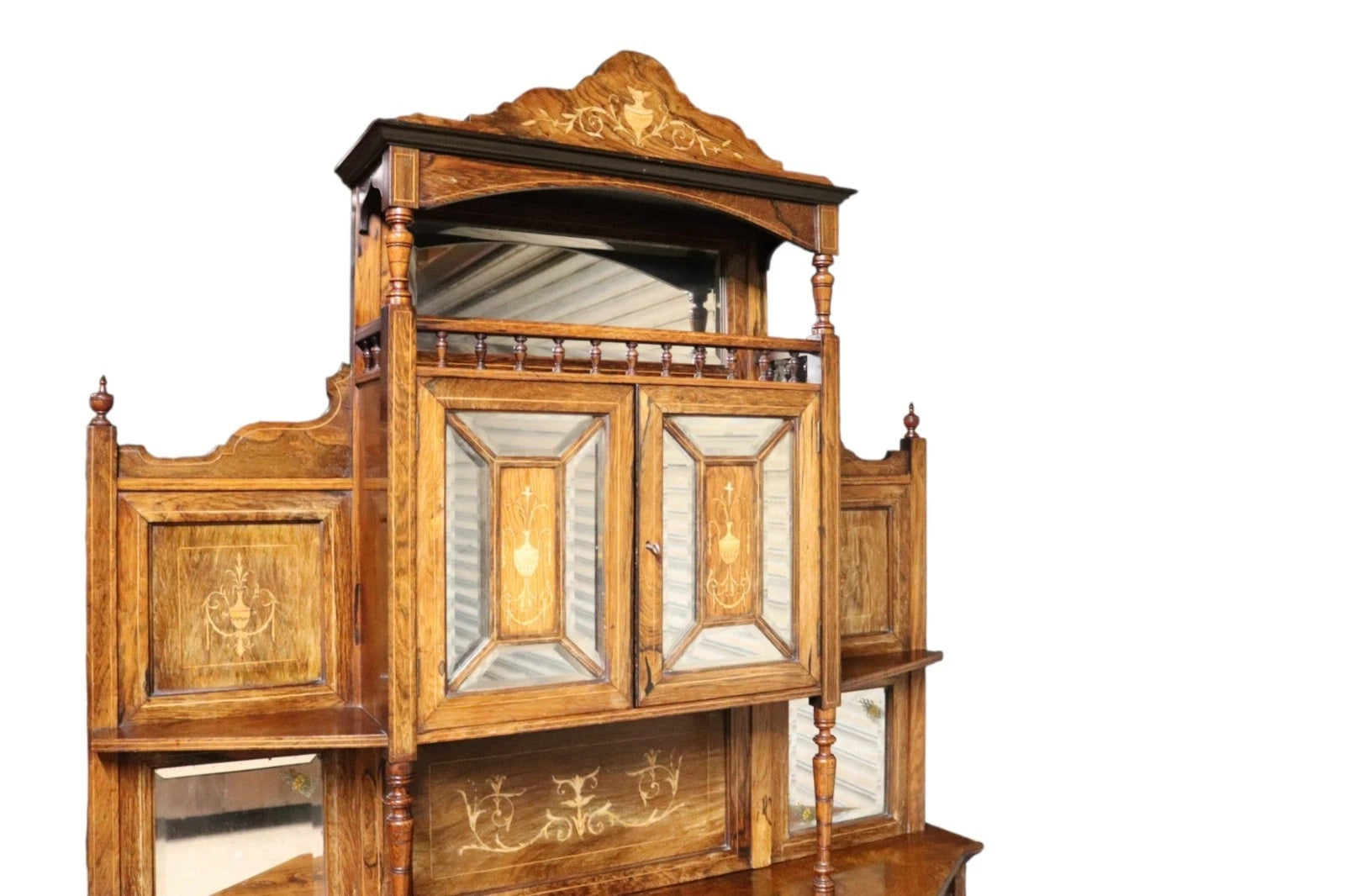 Antique Victorian Inlaid Rosewood Chiffonier / Parlour Cabinet - 19th Century