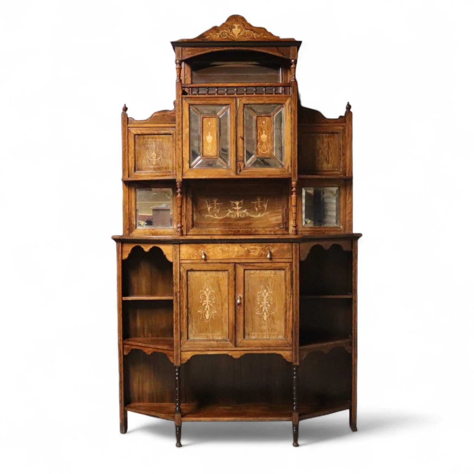 Antique Victorian Inlaid Rosewood Chiffonier / Parlour Cabinet - 19th Century