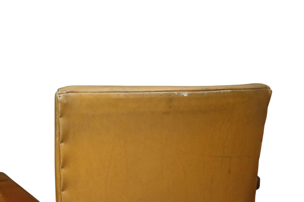 Pair of Vintage Parker Knoll PK 733 Armchairs - Mid Century Beech - Tan Vinyl