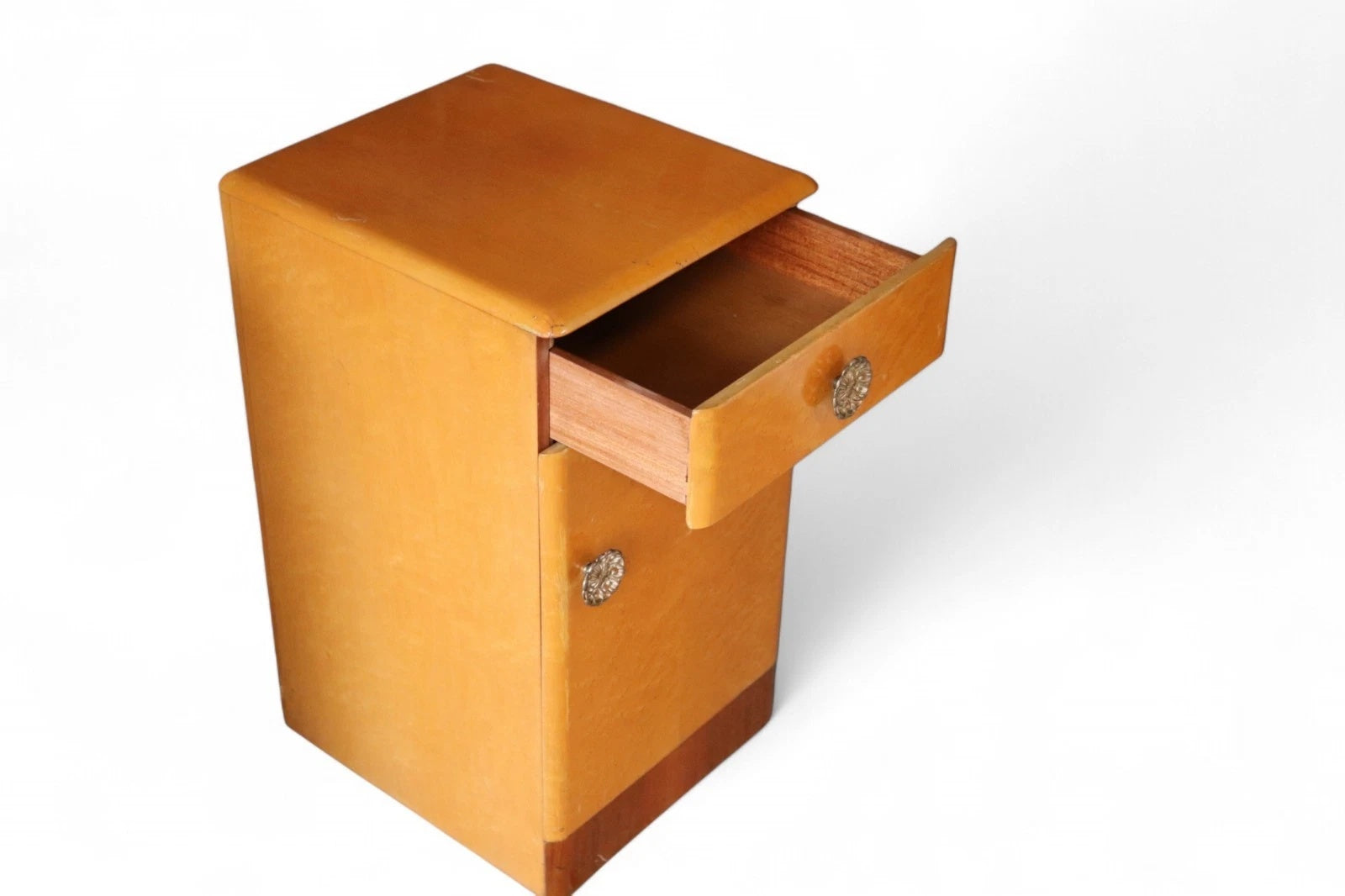Pair Of Art Deco 1930s Birdseye Maple Bedside Cabinets - Vintage Nightstands