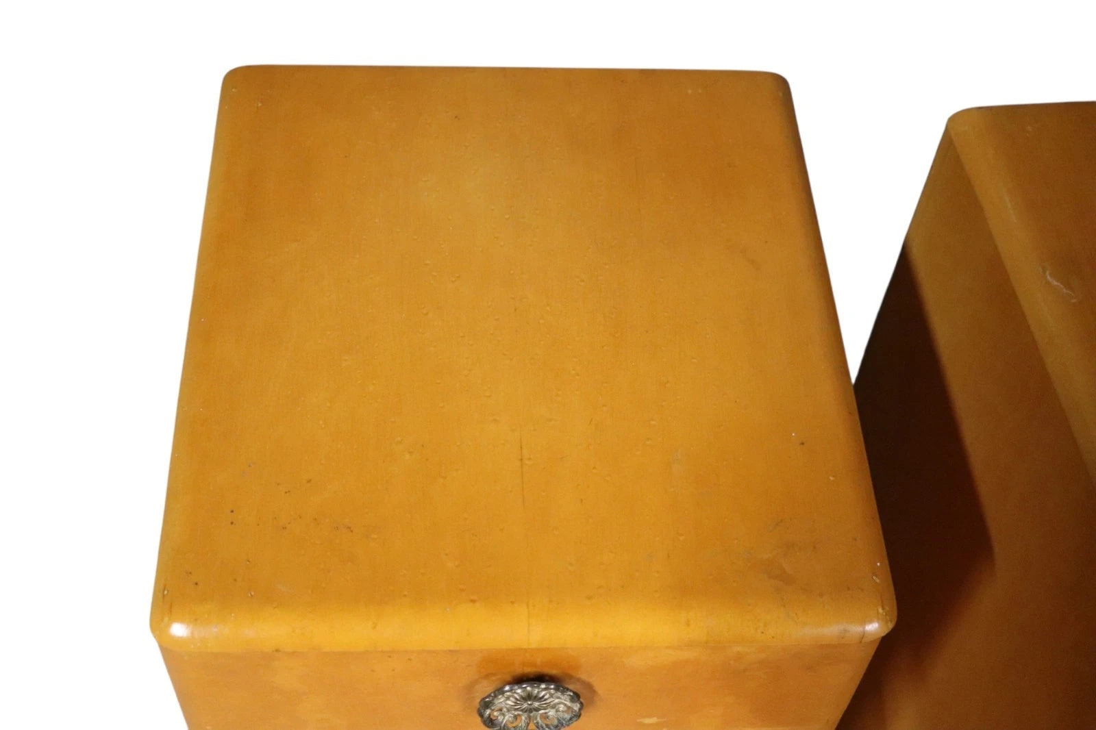 Pair Of Art Deco 1930s Birdseye Maple Bedside Cabinets - Vintage Nightstands