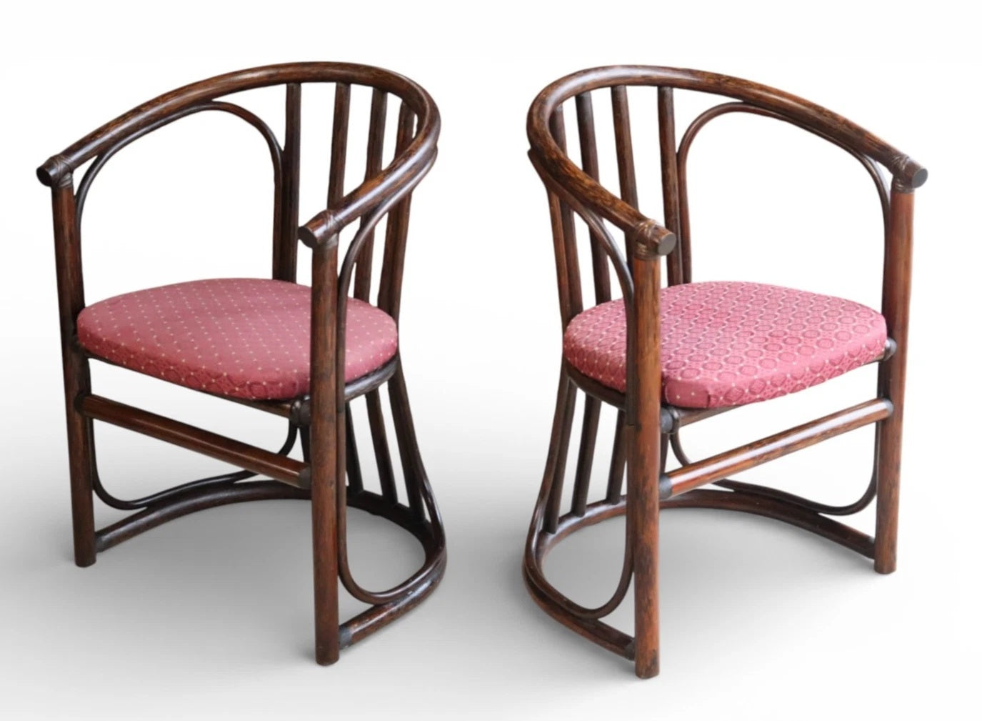 Pair Of Mid Century Bentwood Bamboo Dining Chairs - Rohe Noordwolde Style 1970s
