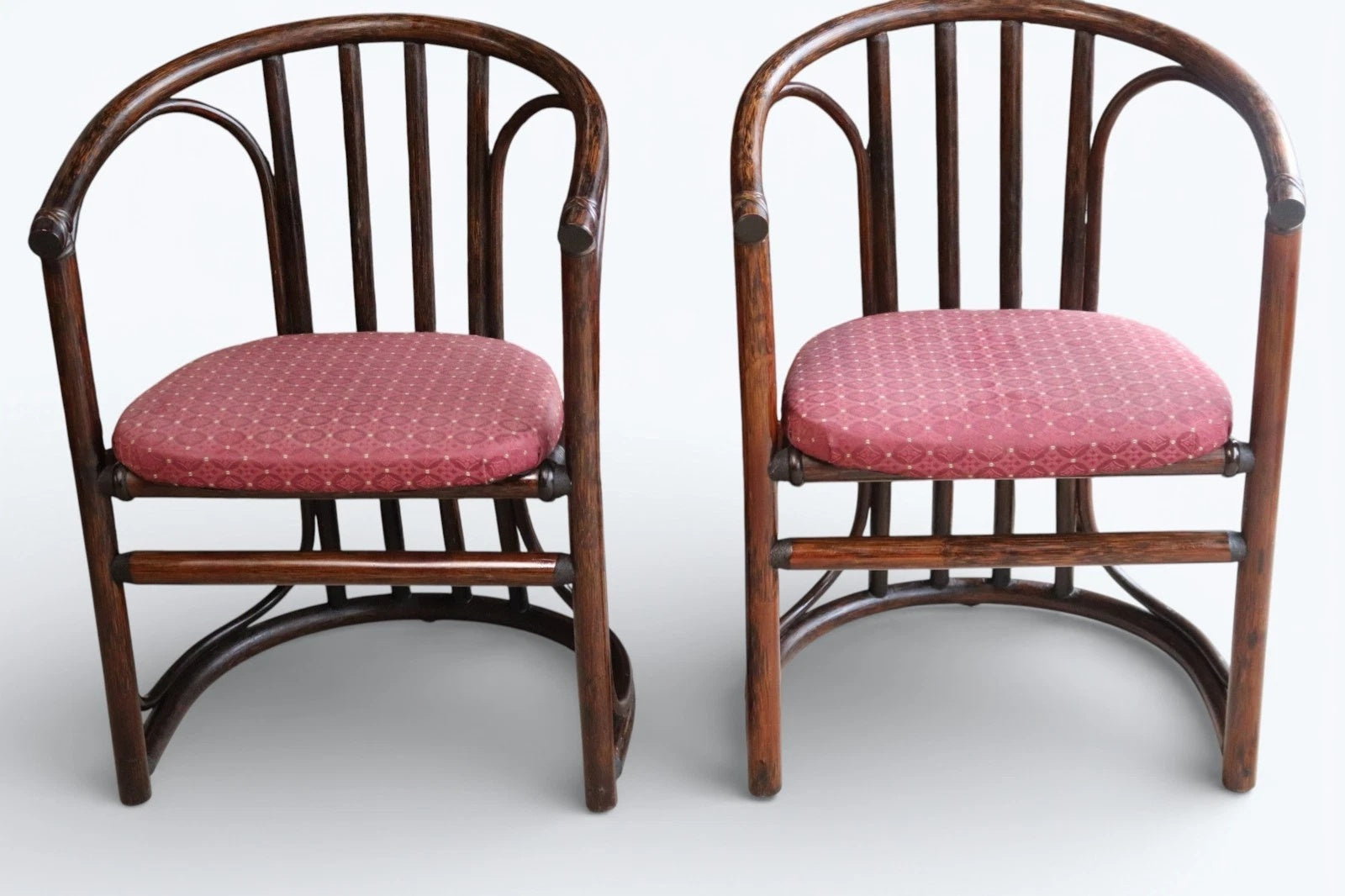 Pair Of Mid Century Bentwood Bamboo Dining Chairs - Rohe Noordwolde Style 1970s
