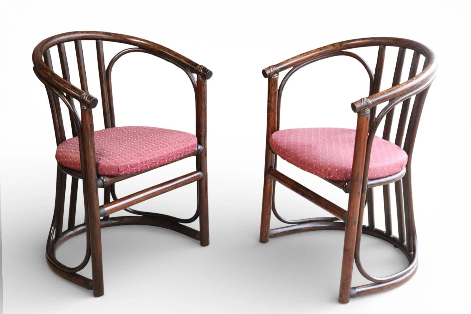 Pair Of Mid Century Bentwood Bamboo Dining Chairs - Rohe Noordwolde Style 1970s