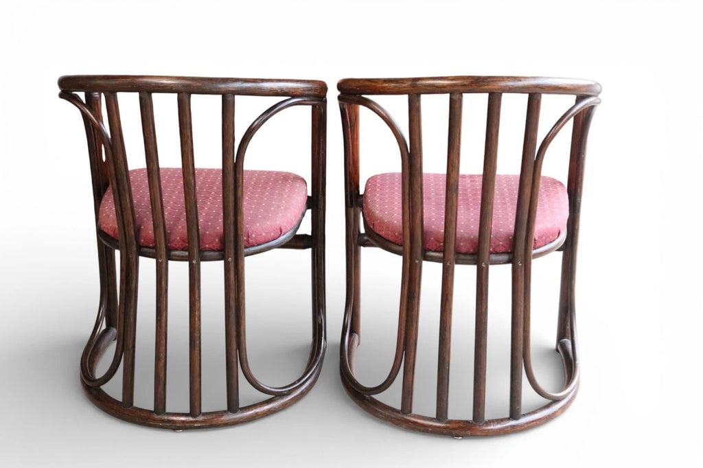 Pair Of Mid Century Bentwood Bamboo Dining Chairs - Rohe Noordwolde Style 1970s