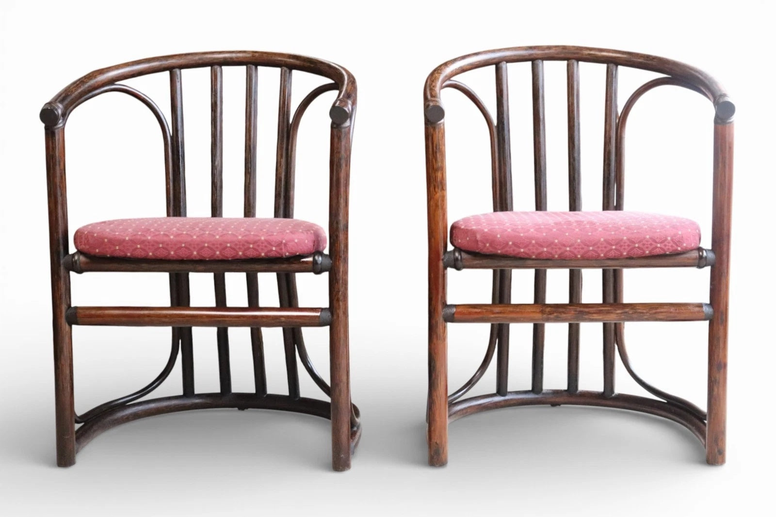 Pair Of Mid Century Bentwood Bamboo Dining Chairs - Rohe Noordwolde Style 1970s
