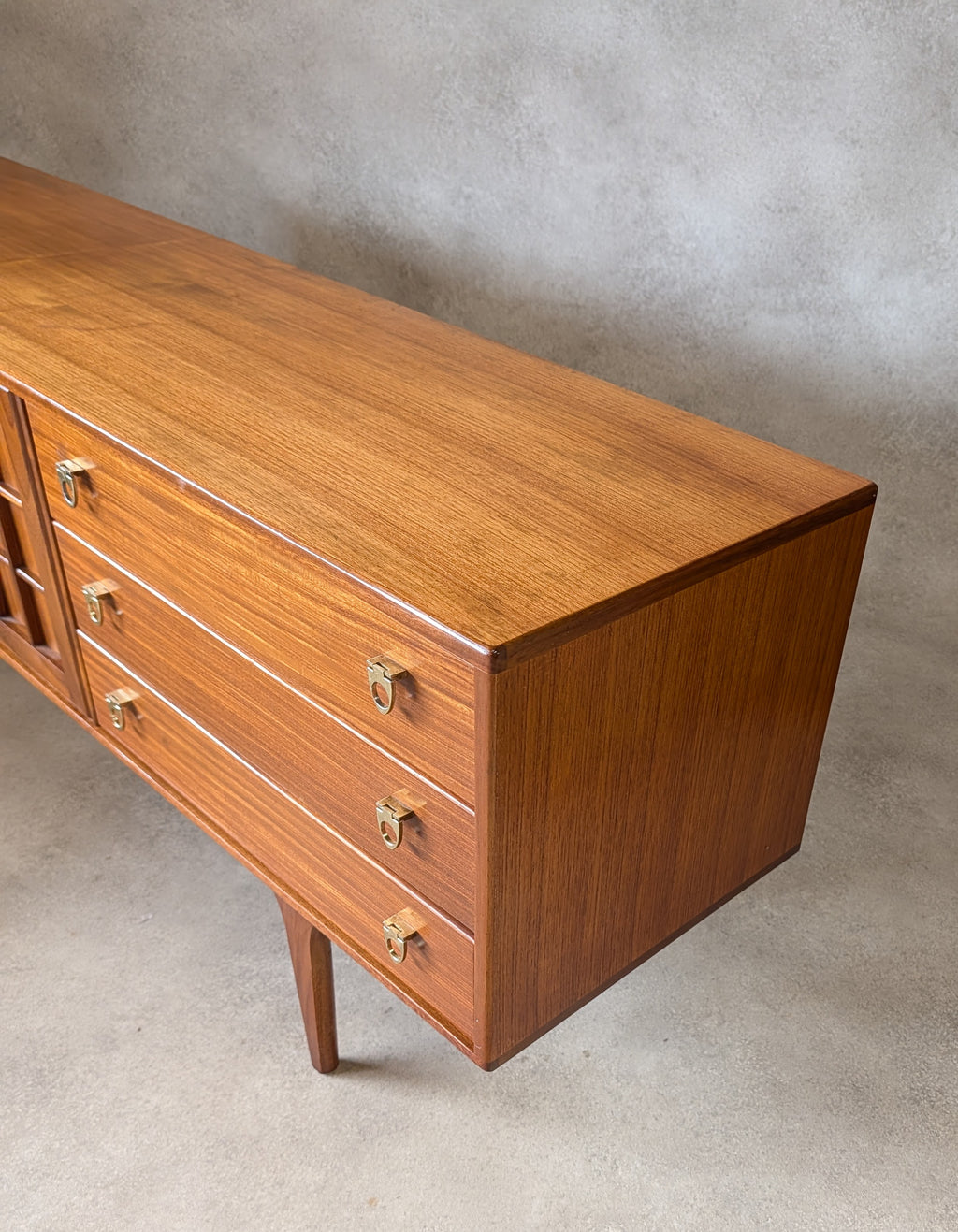 Mid Century Younger Teak Long Sideboard Vintage 1960s