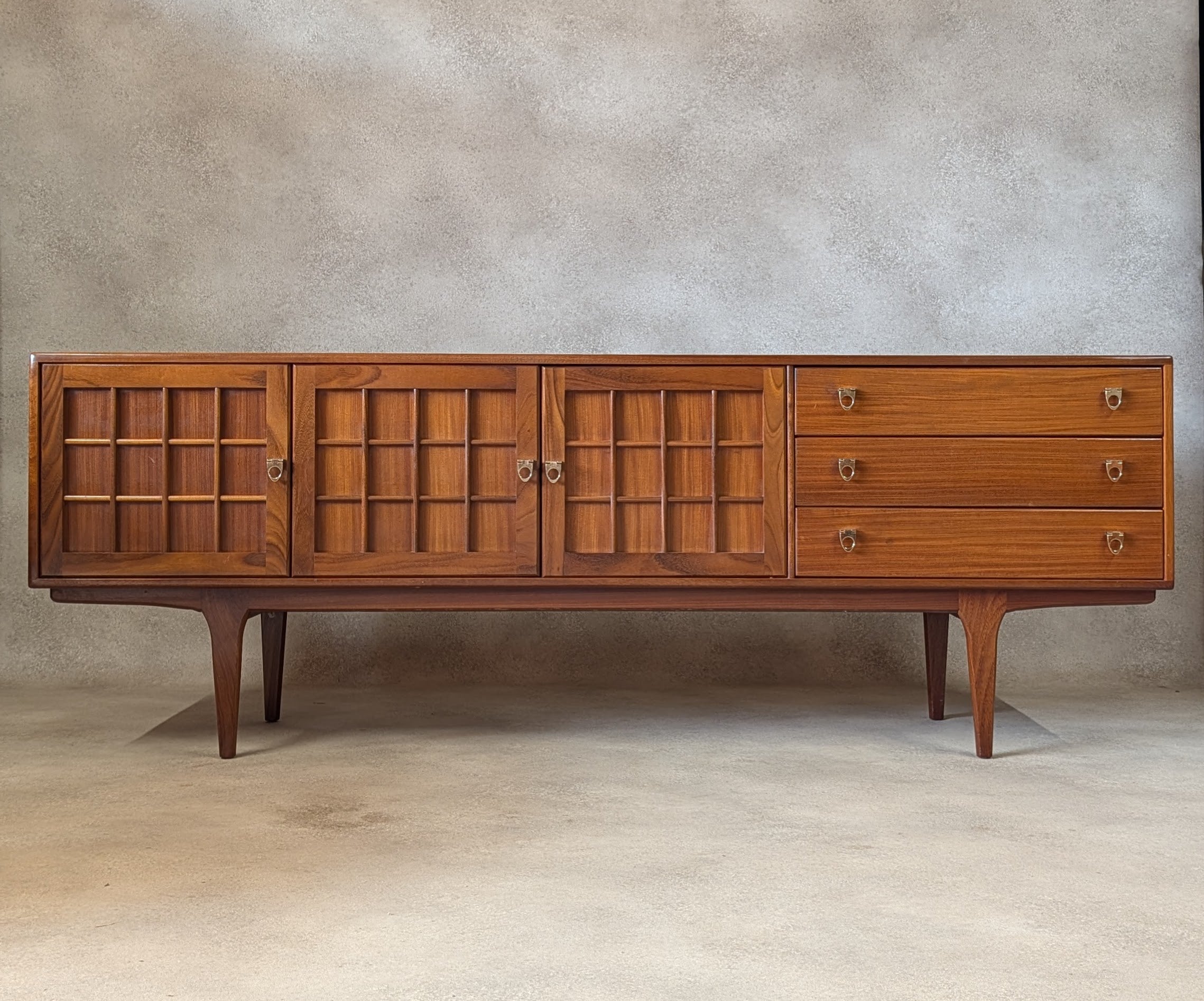 Mid Century Younger Teak Long Sideboard Vintage 1960s