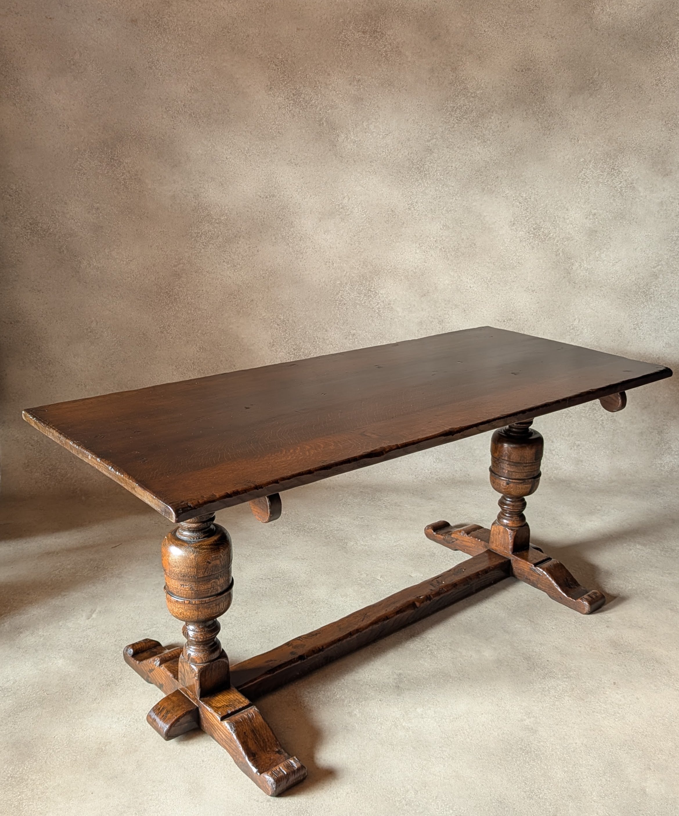 Vintage Oak 17th Century Style Refectory Dining Table