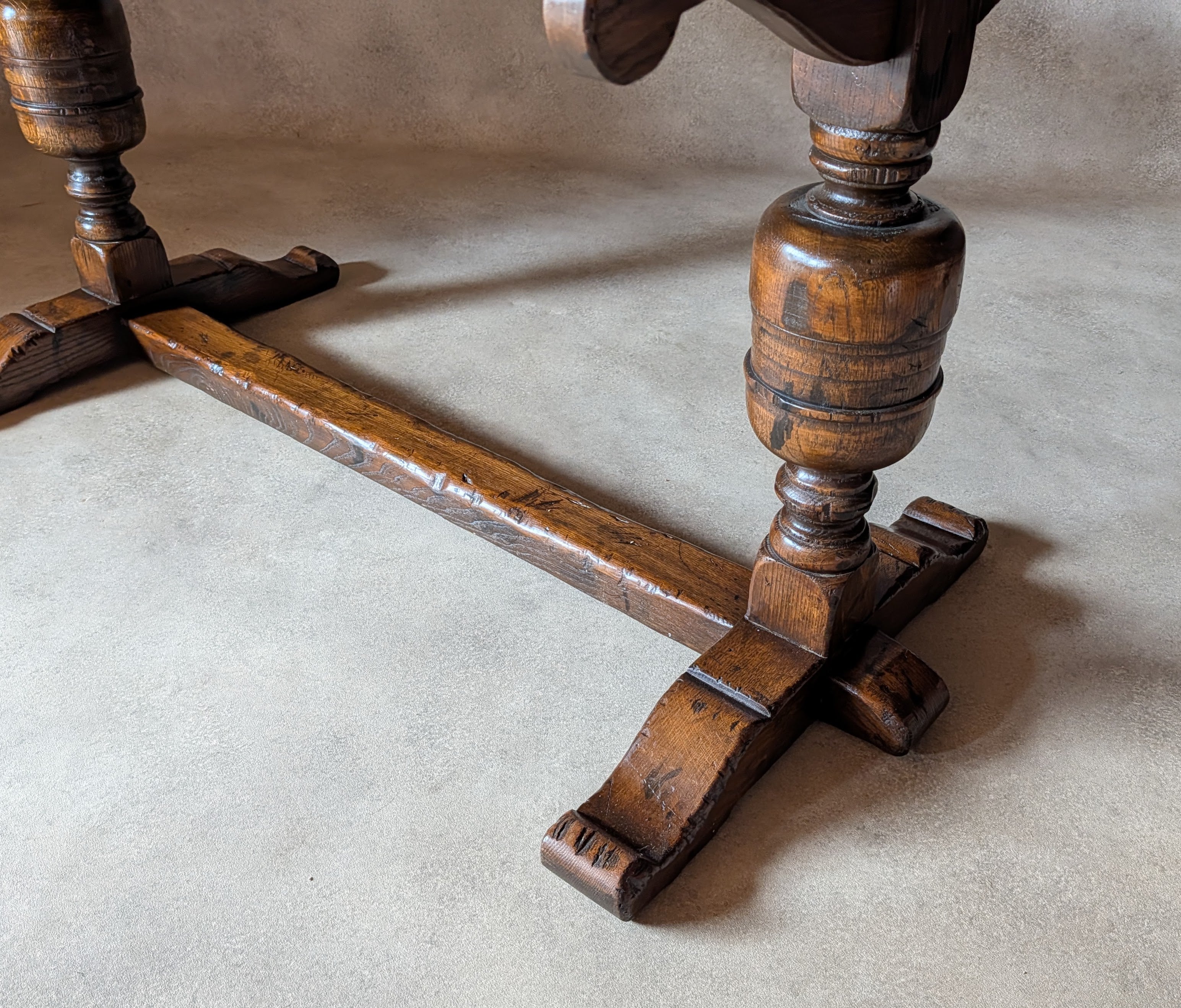 Vintage Oak 17th Century Style Refectory Dining Table