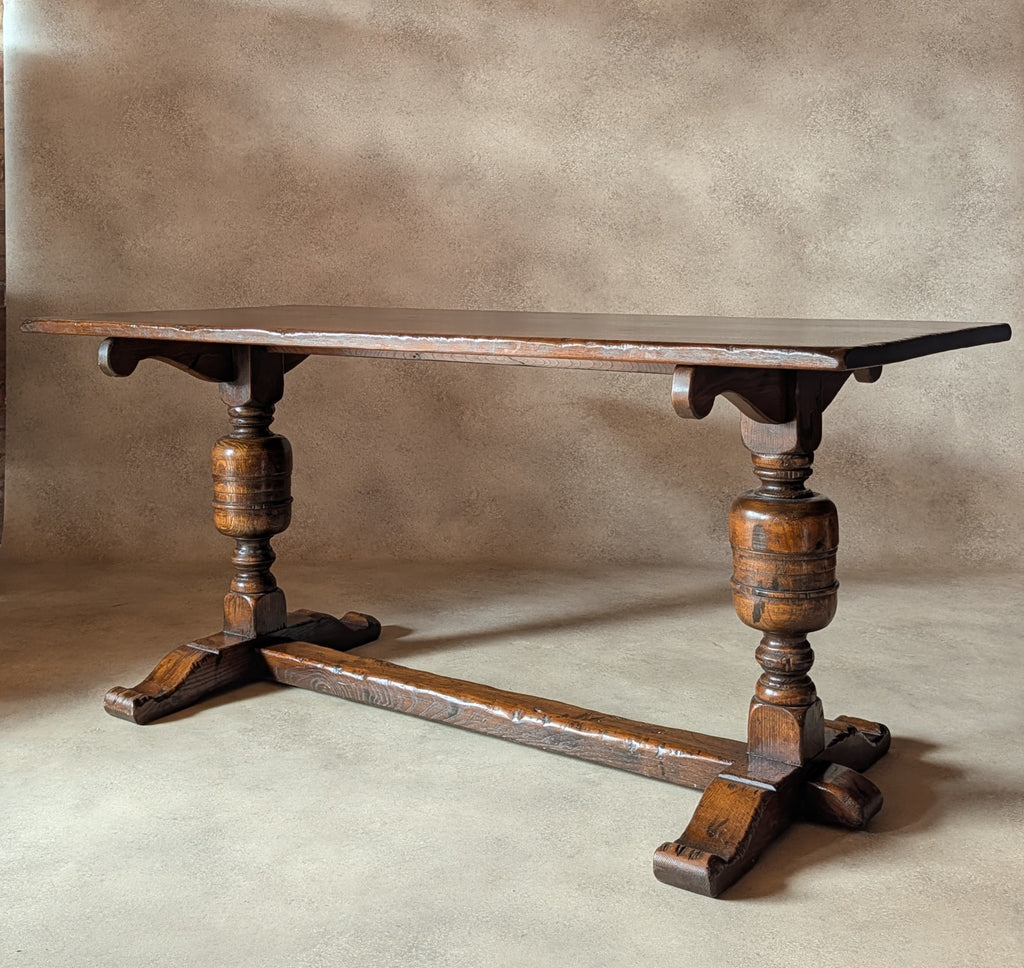 Vintage Oak 17th Century Style Refectory Dining Table