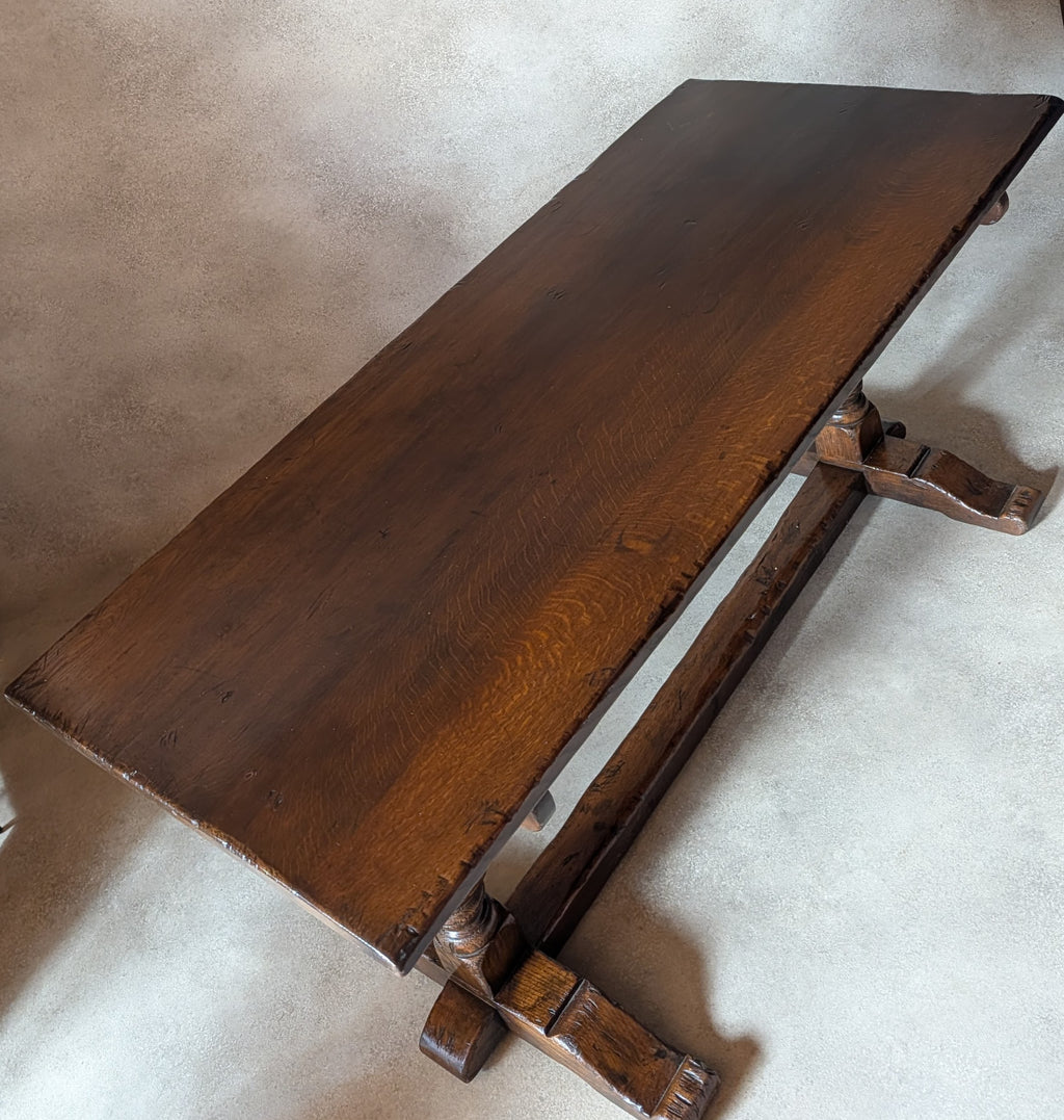 Vintage Oak 17th Century Style Refectory Dining Table