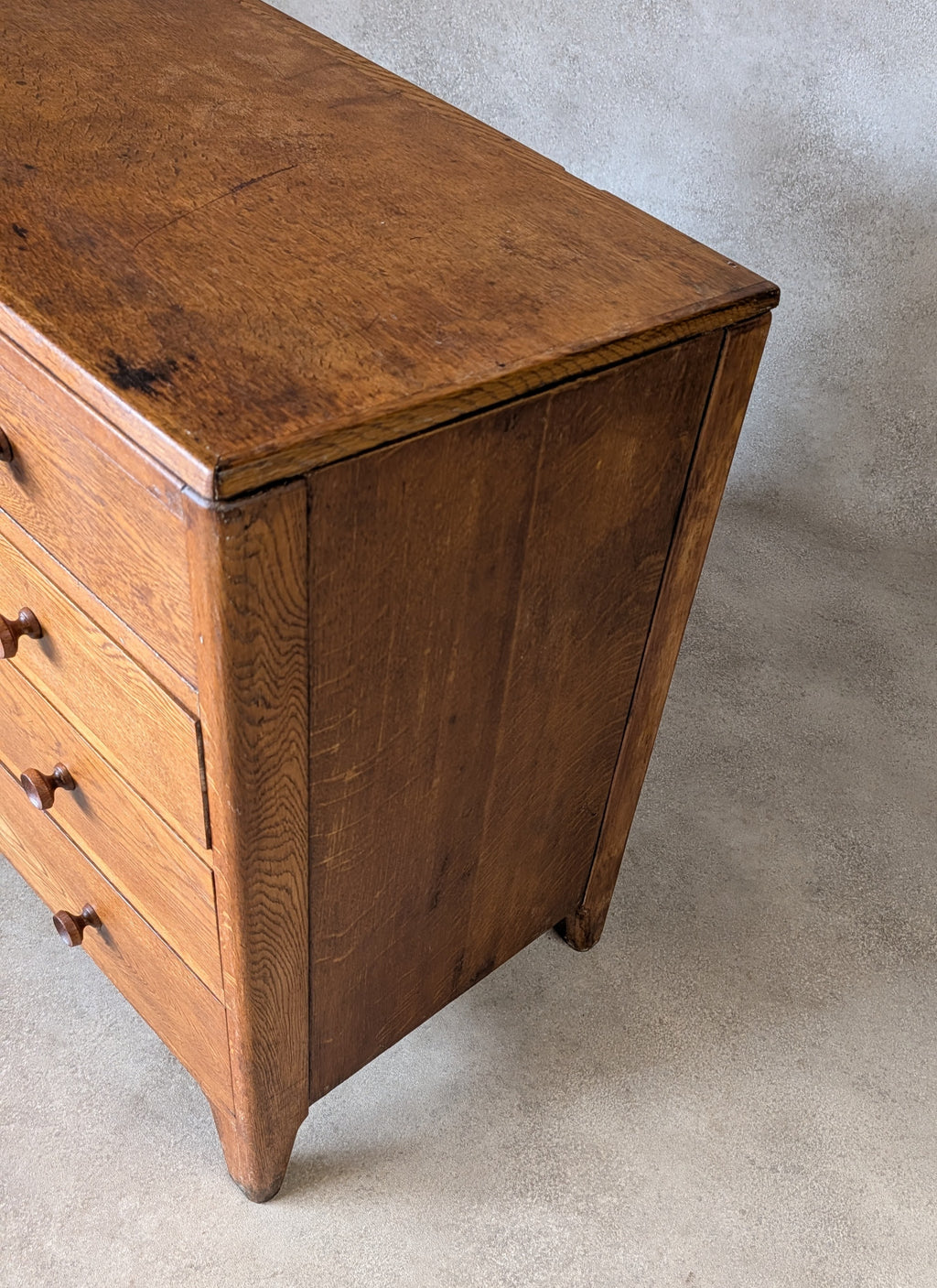 Mid Century Oak Rustic Chest Of Drawers Vintage C.1950