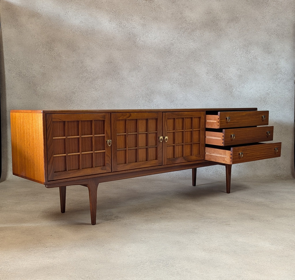 Mid Century Younger Teak Long Sideboard Vintage 1960s