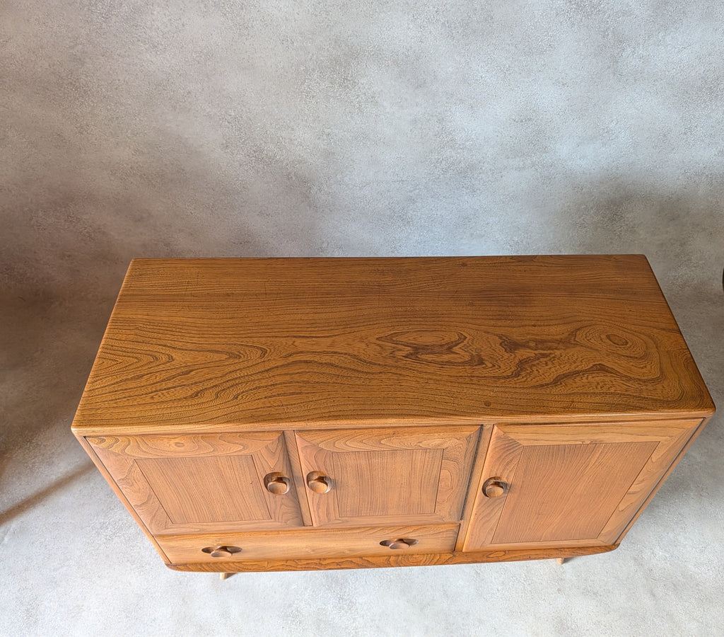 Vintage Ercol 467 Blonde Elm Windsor Sideboard 1960s