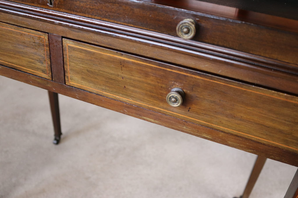 Antique Edwardian Mahogany Cylinder Bureau Desk - Sheraton Style - Circa 1900