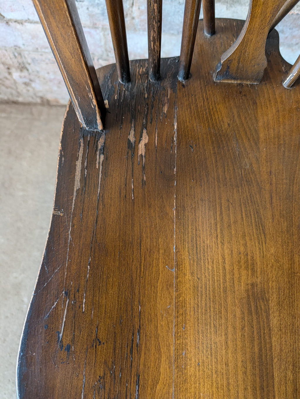 Set Of 6 Vintage Elm & Ash Wheelback Windsor Dining Chairs Includes 2 Carvers
