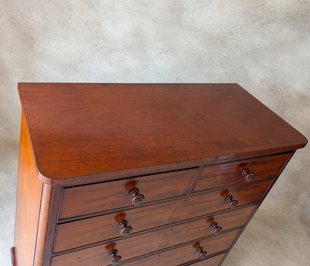 Victorian Mahogany Chest Of Drawers Antique 19th Century Tall Bedroom Drawers