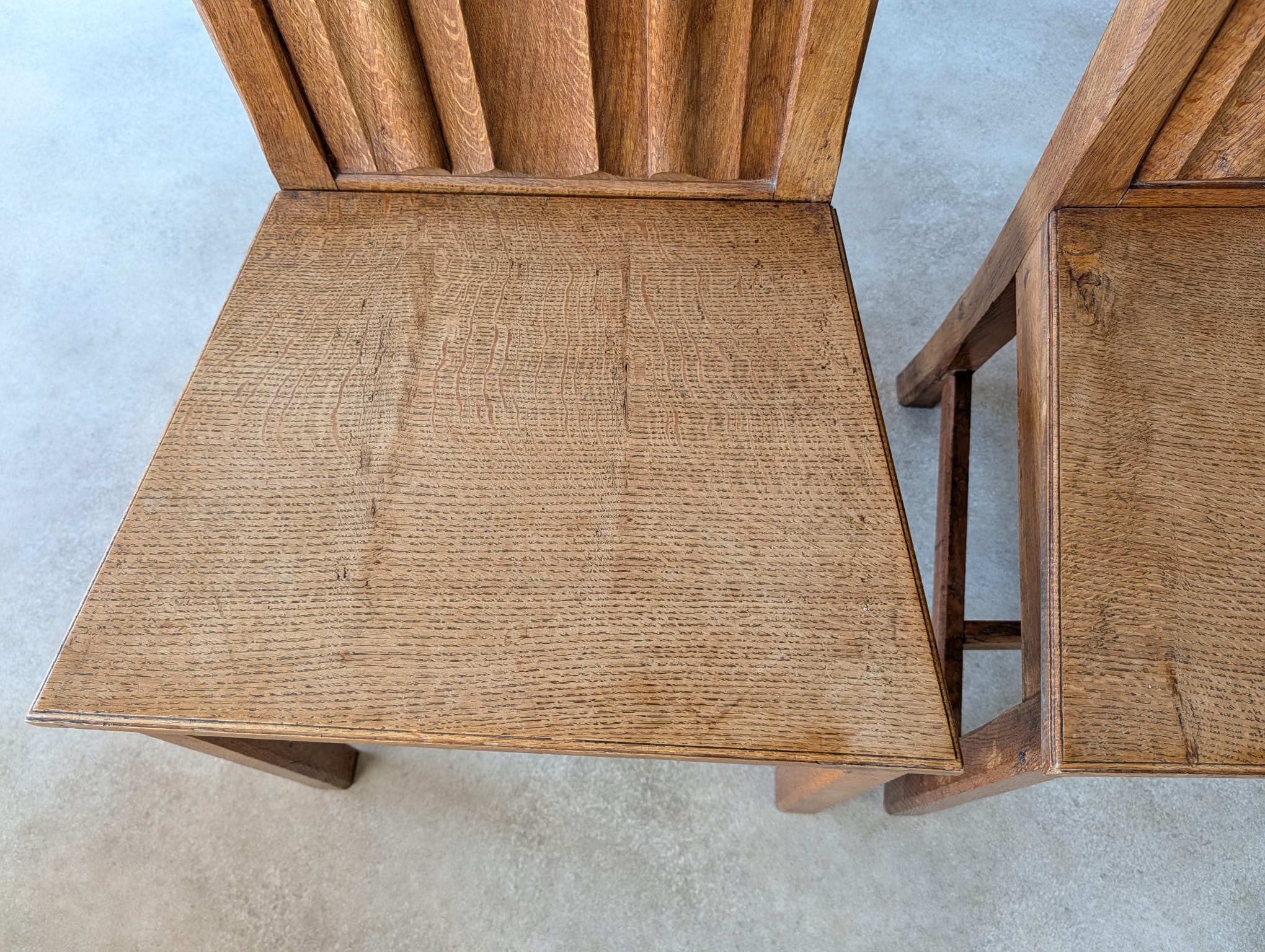 Set of 4 Antique Oak Dining Chairs | 1920s Arts & Crafts - Heal's Style