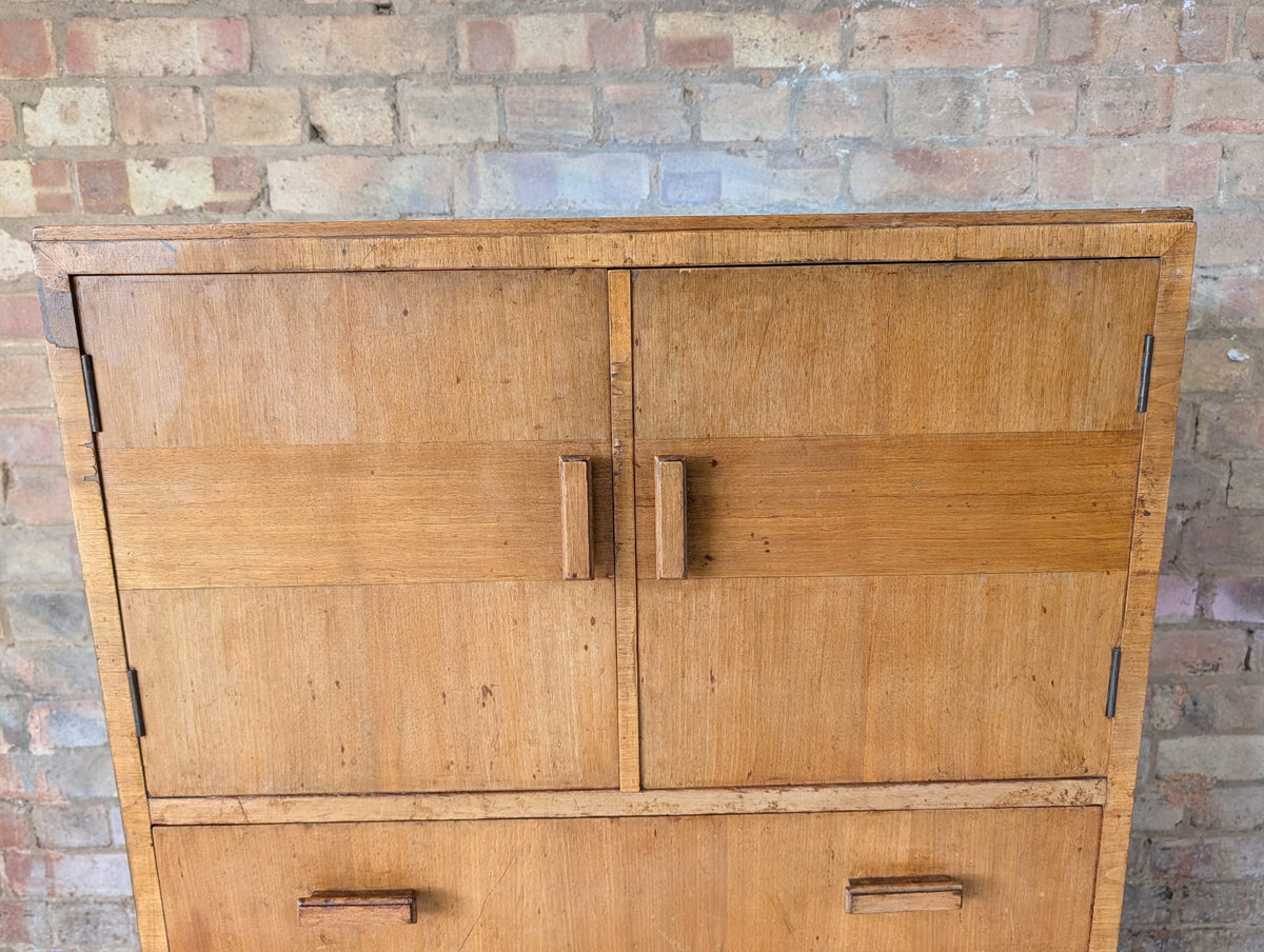 Mid Century Oak Tallboy Vintage Linen Cupboard  / Drawers
