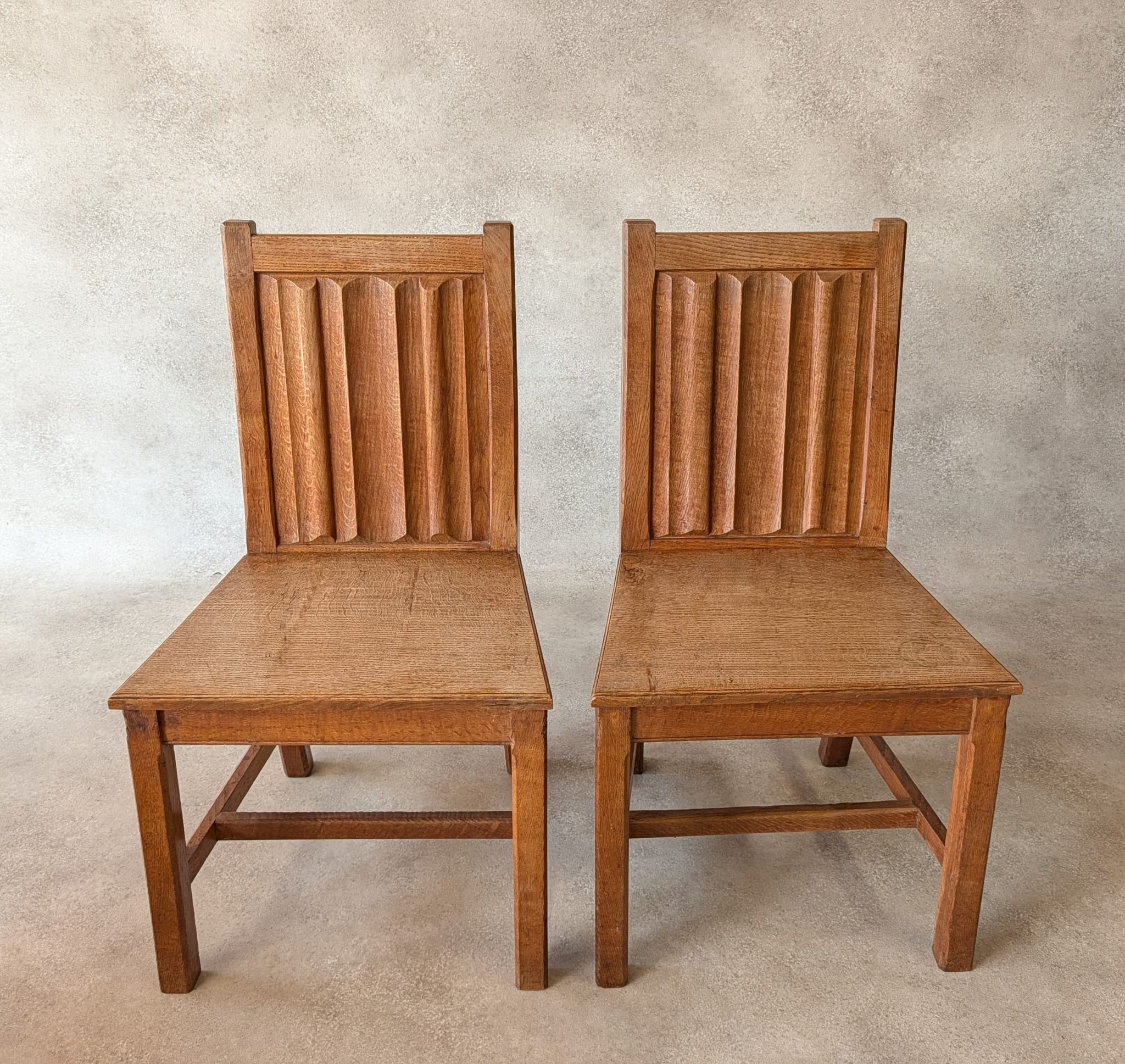 Set of 4 Antique Oak Dining Chairs | 1920s Arts & Crafts - Heal's Style