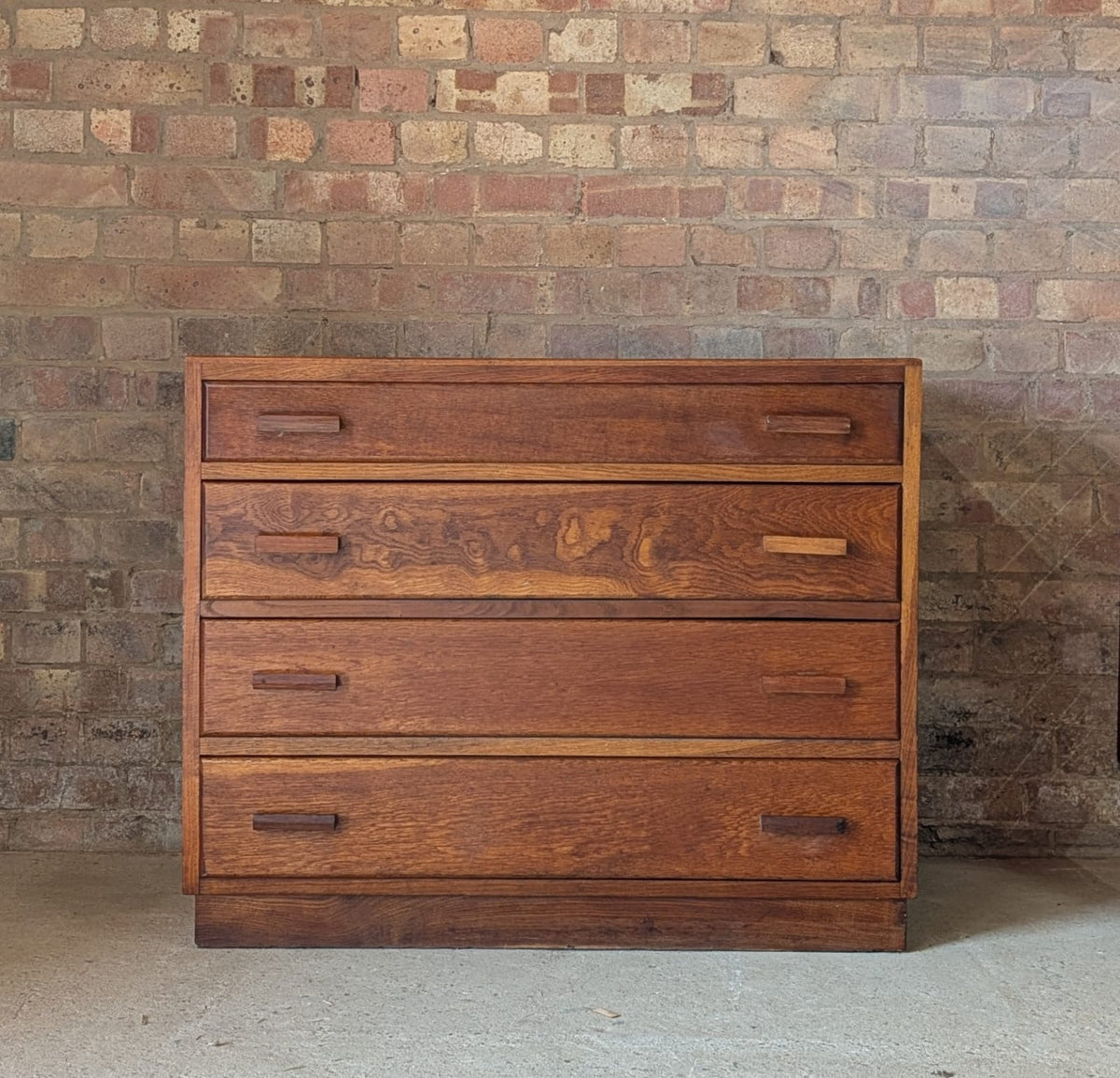 Mid Century Oak Utility Chest Of Drawers Vintage 3 Drawer Chest