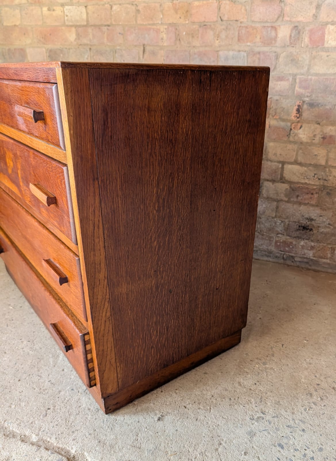 Mid Century Oak Utility Chest Of Drawers Vintage 3 Drawer Chest