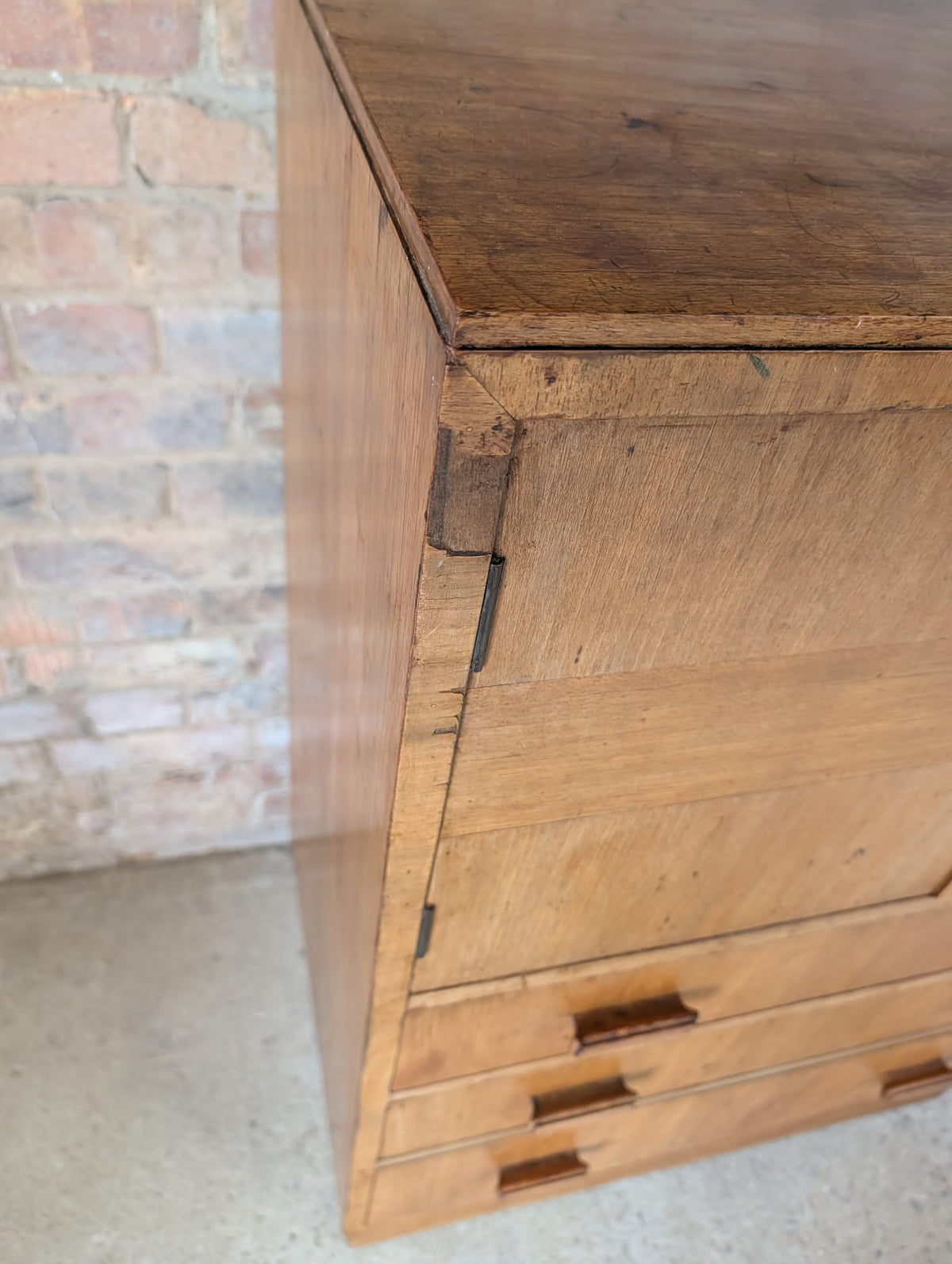 Mid Century Oak Tallboy Vintage Linen Cupboard  / Drawers