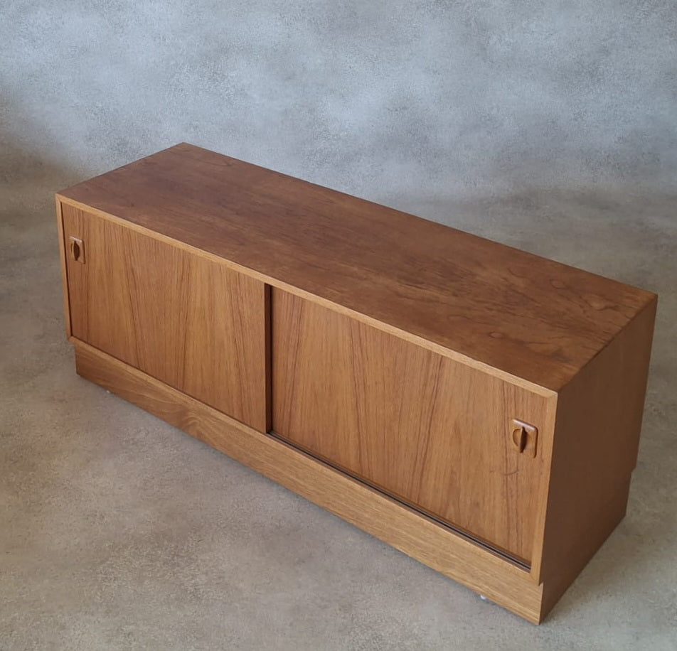 Mid Century Teak Vinyl Record Cabinet 1960s Low Sideboard