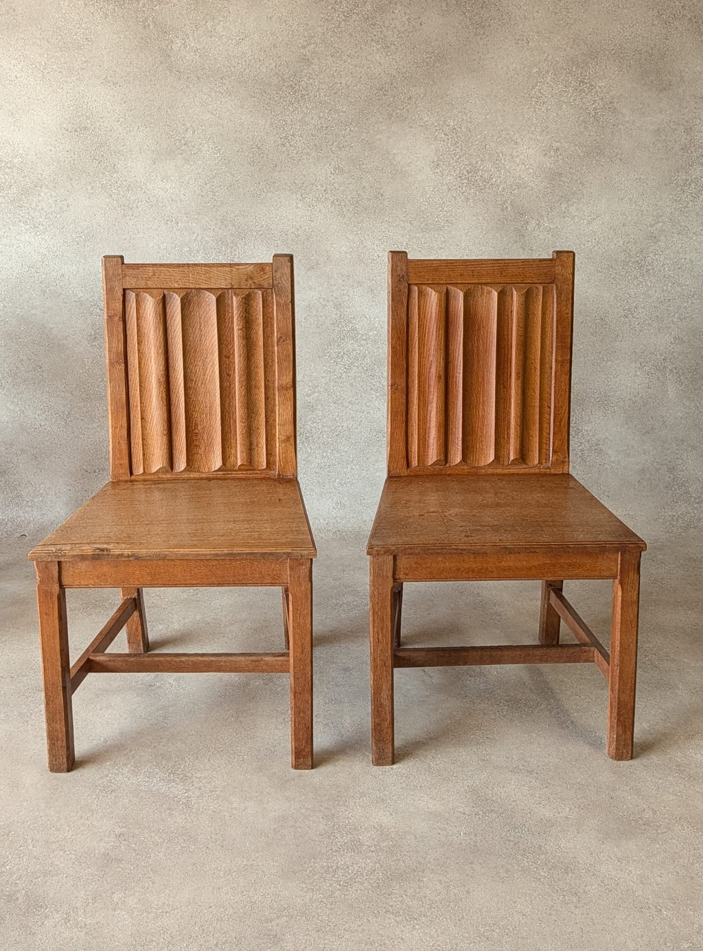 Set of 4 Antique Oak Dining Chairs | 1920s Arts & Crafts - Heal's Style