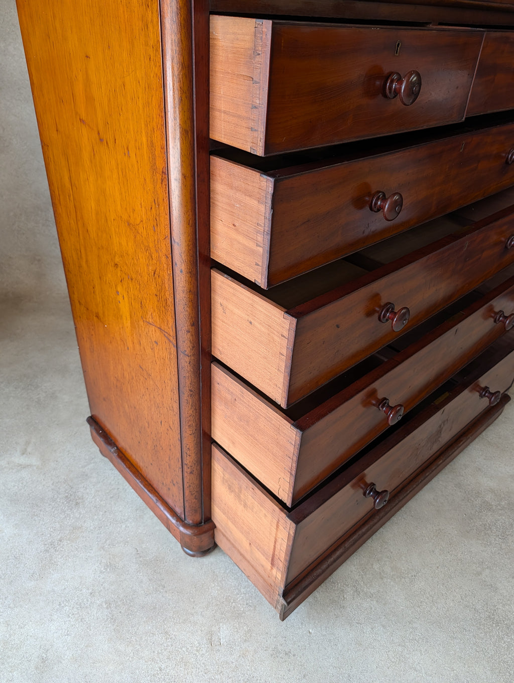 Victorian Mahogany Chest Of Drawers Antique 19th Century Tall Bedroom Drawers