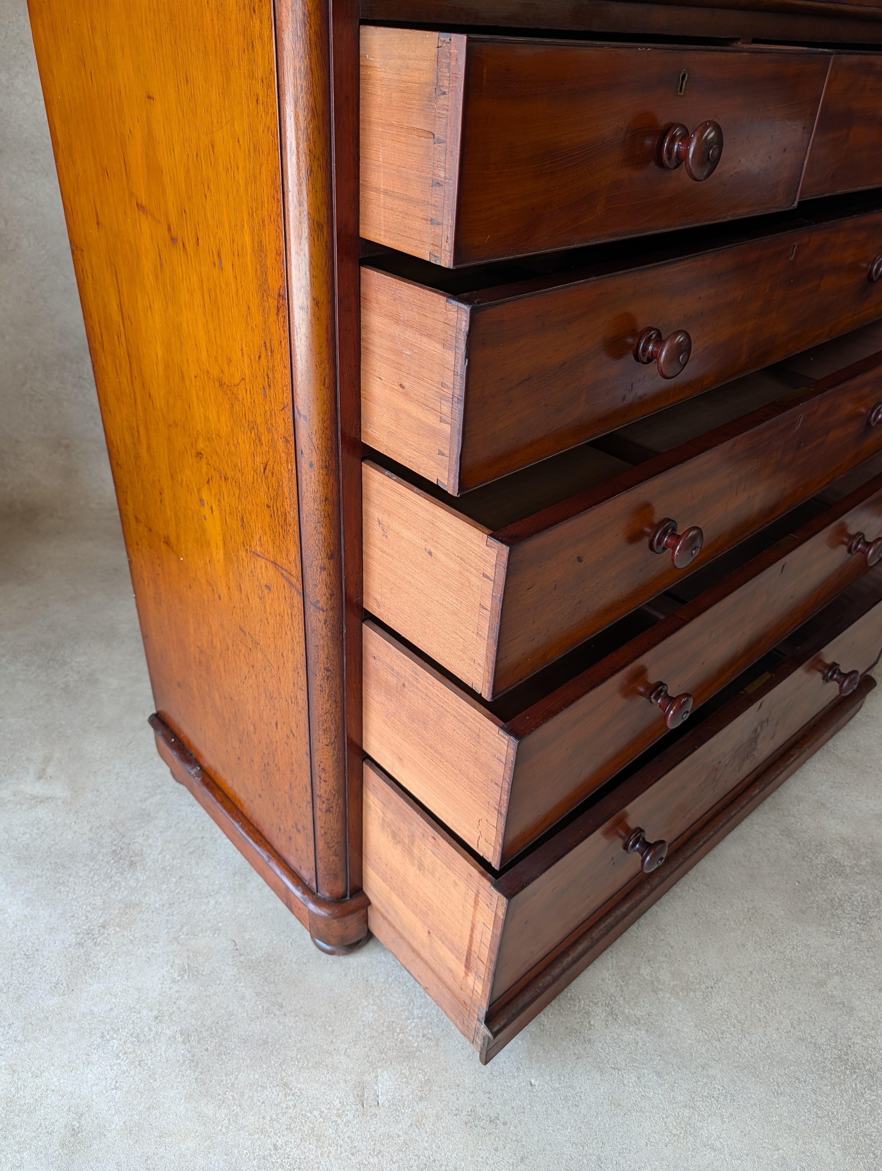 Victorian Mahogany Chest Of Drawers Antique 19th Century Tall Bedroom Drawers