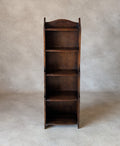 Antique Oak Slim Open Bookcase 1920s