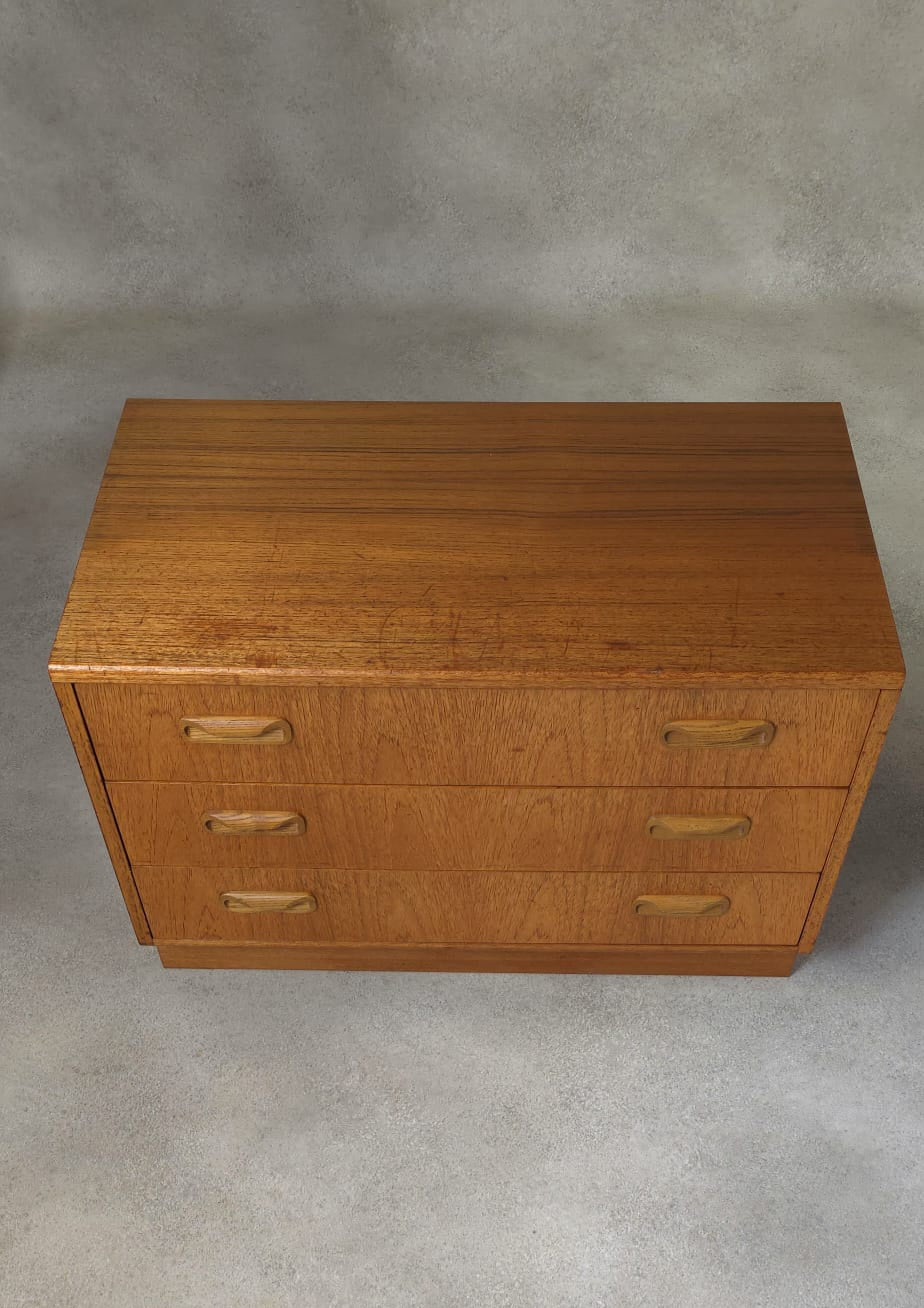 Mid Century G Plan Fresco Teak Chest Of Drawers - 3 Drawer Chest