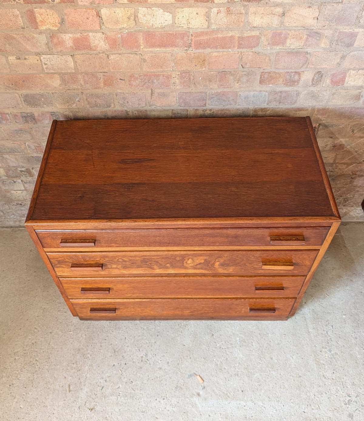 Mid Century Oak Utility Chest Of Drawers Vintage 3 Drawer Chest