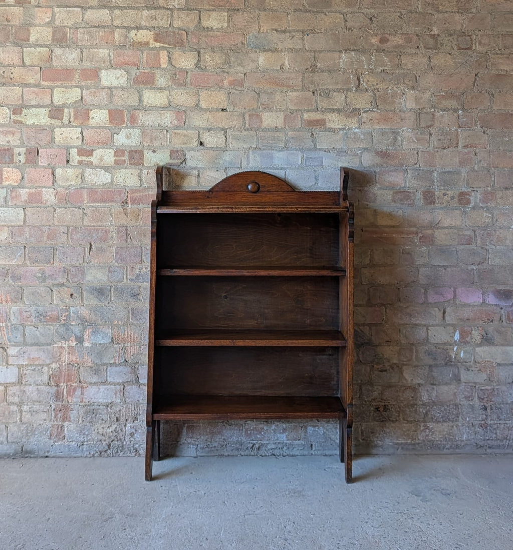 Antique Oak Arts & Crafts Open Bookcase