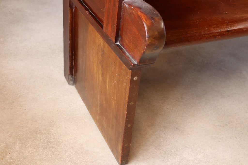 Antique Victorian Mahogany Hall Settle Bench with Panelled High Back c.1890