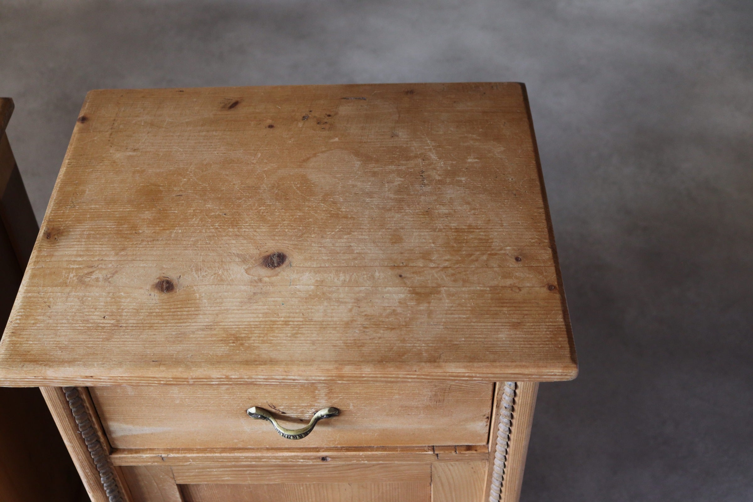 Pair of Vintage Country Pine Bedside Cabinets /Cupboards Farmhouse Nightstands