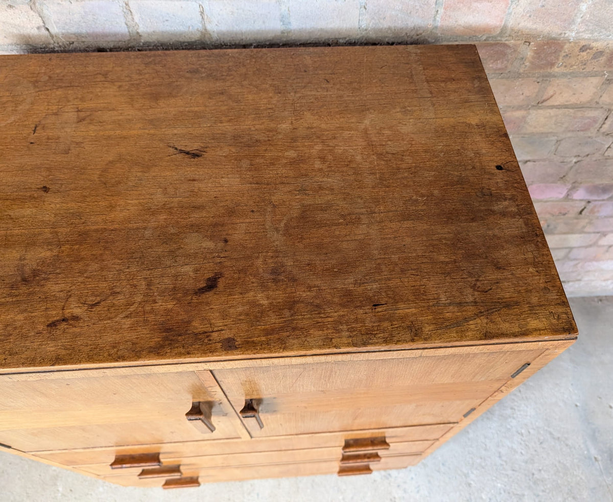 Mid Century Oak Tallboy Vintage Linen Cupboard  / Drawers