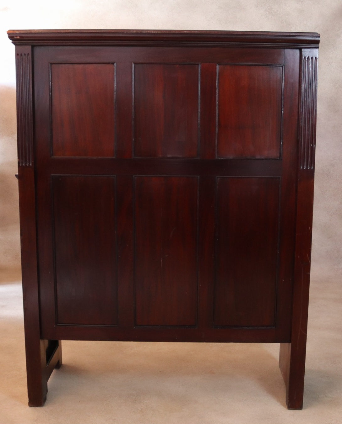 Antique Victorian Mahogany Hall Settle Bench with Panelled High Back c.1890