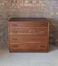 Mid Century Oak Utility Chest Of Drawers Vintage 3 Drawer Chest