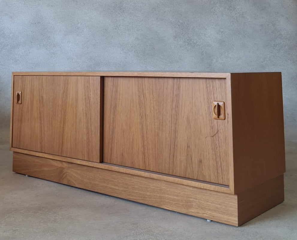 Mid Century Teak Vinyl Record Cabinet 1960s Low Sideboard
